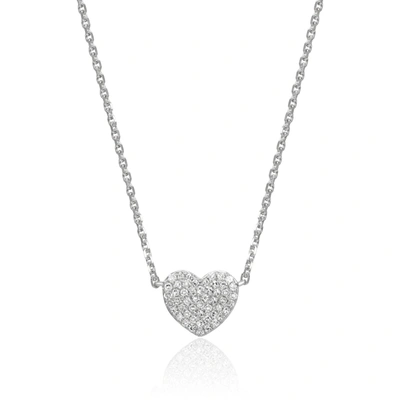 Diana M. 14k White Gold 0.16ct Diamond Necklace In Silver