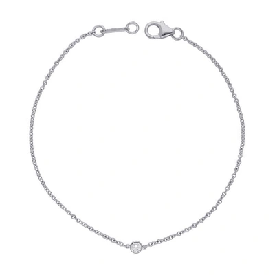 Diana M. 14k White Gold 0.20cts. Diamond Bracelet In Silver