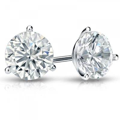 Diana M. 18k White Gold 1.50cts Diamond Stud Earrings In Silver