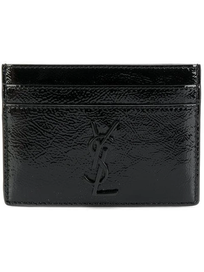 Saint Laurent Monogram Credit Card Case - Black