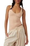 Free People Seamless Scoop Neck Camisole In Pink Sand Dune