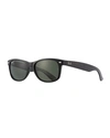 Ray Ban 'new Wayfarer' 55mm Polarized Sunglasses - Black/ Green P In Black Polarized