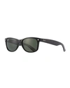 Ray Ban 'new Wayfarer' 55mm Polarized Sunglasses - Black/ Green P