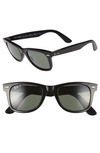 Ray Ban 'classic Wayfarer' 50mm Polarized Sunglasses In Black/ Green P