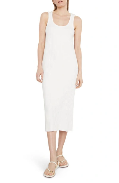 Vince Ribbed-knit Midi Dress In White