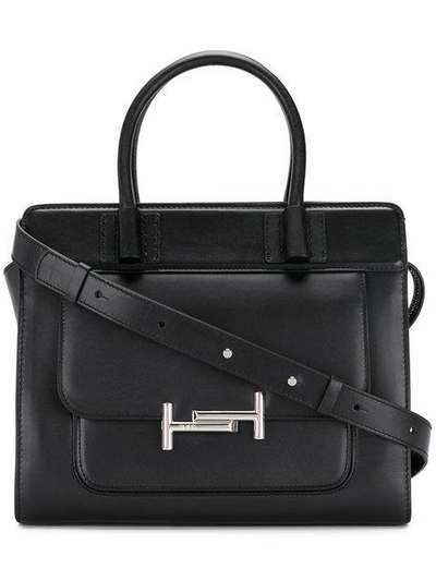 Tod's Women's Leather Handbag Shopping Bag Purse In Black