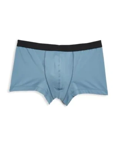 Hanro Men's Micro Touch Boxer Briefs In Smoke Blue