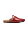Gucci Princetown Leather Slippers In Hibiscus Red Leather