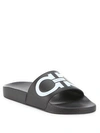 Ferragamo Women's Gancini Rubber Pool Slides In Black