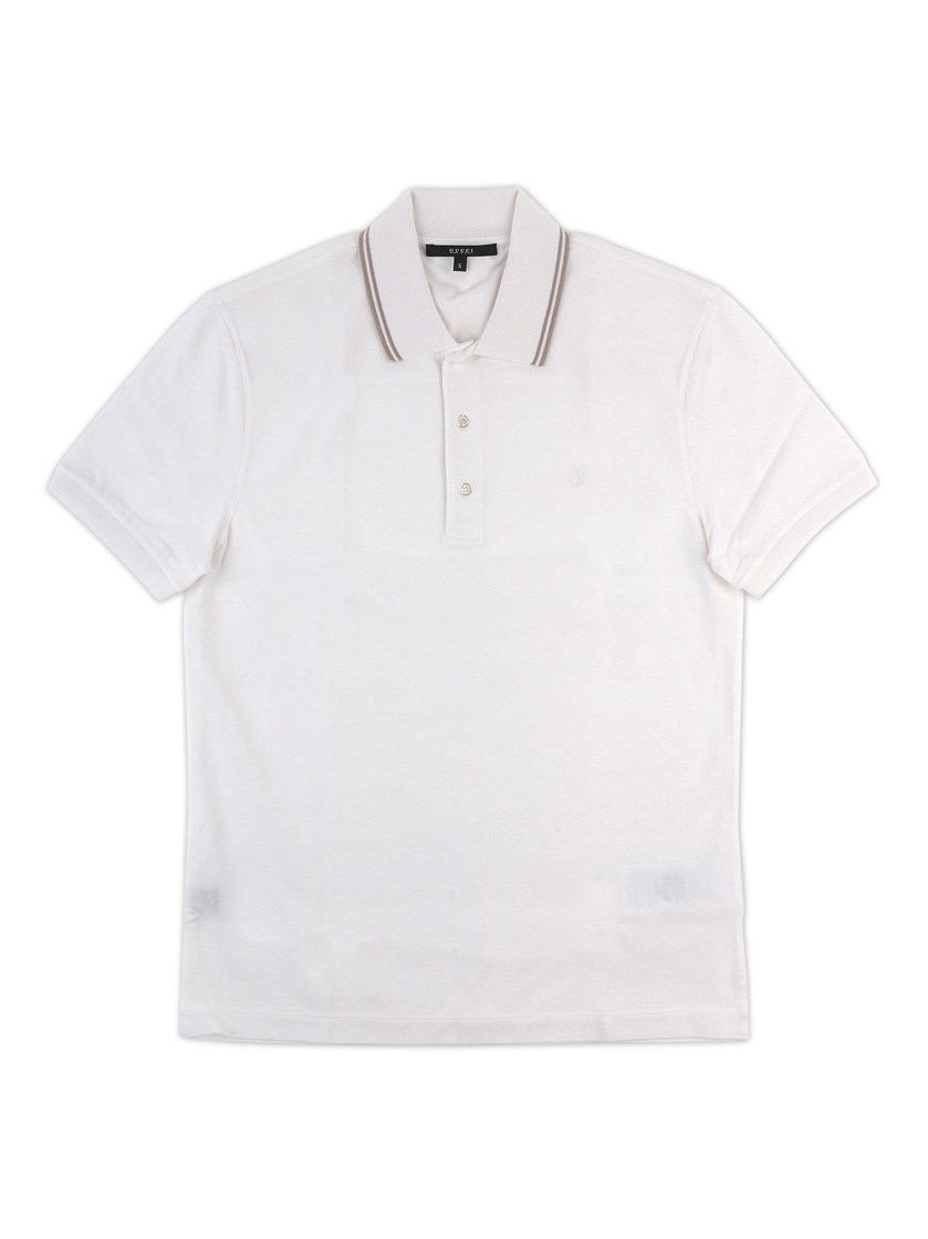Gucci White Cotton Polo Shirt | ModeSens
