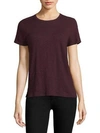 Atm Anthony Thomas Melillo Cotton Schoolboy Crewneck Tee In Merlot