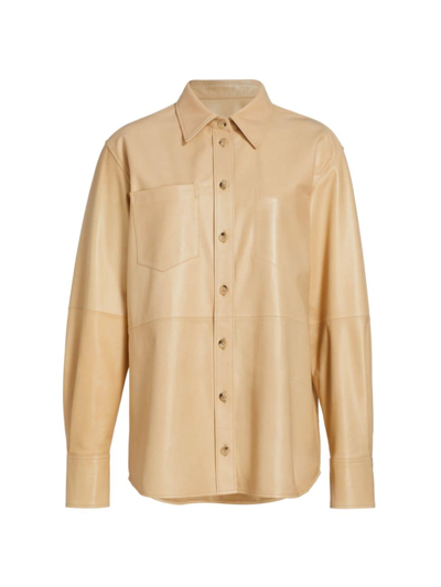 Helmut Lang Leather Shirt In Butter