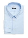 Versace Point Collar Cotton Dress Shirt In Blue