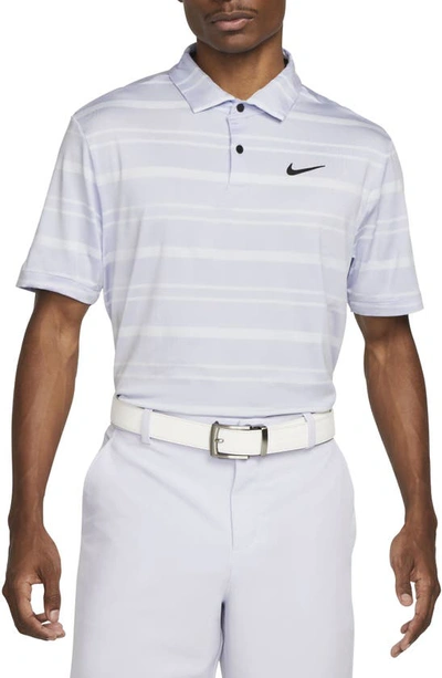 Nike Tour Striped Dri-fit Golf Polo Shirt In Purple