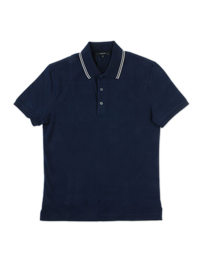 Gucci Blue Cotton Polo Shirt | ModeSens