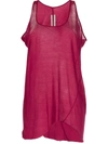 Rick Owens Raw-cut Asymmetric Tank Top In Fuchsia