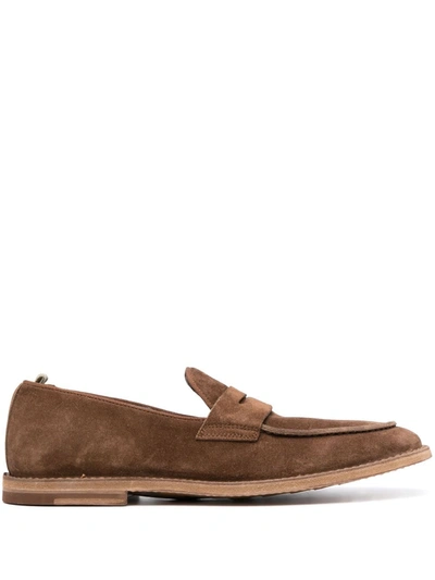 Officine Creative Steple 020 Suede Loafers In Braun