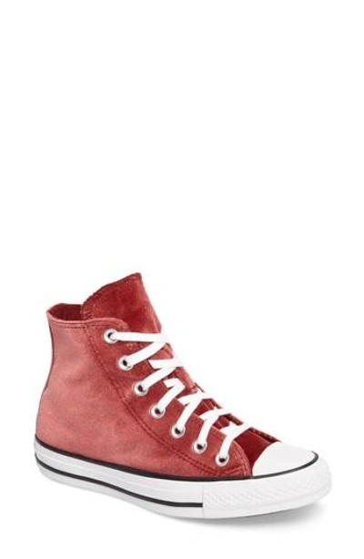 Converse Chuck Taylor All Star Seasonal Hi Sneaker In Red Block Velvet