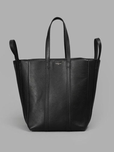 Balenciaga Laundry Cabas Small Leather Shopper Tote In Black