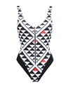 Agogoa Woman One-piece Swimsuit Black Size 34 S Polyester, Elastane