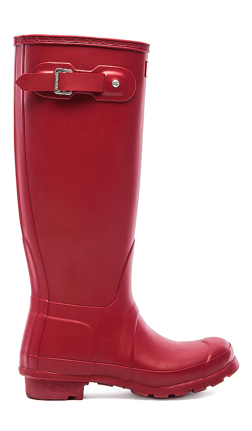 Hunter Women's Original Tall Gloss Rain Boots In Military Red ModeSens