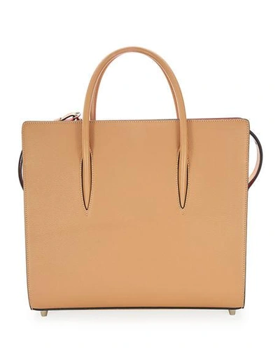 Christian Louboutin Large Paloma Leather Tote - Beige In Nude/ Nude