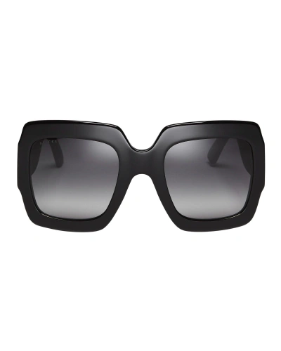 Gucci Glitter Square Sunglasses In Black