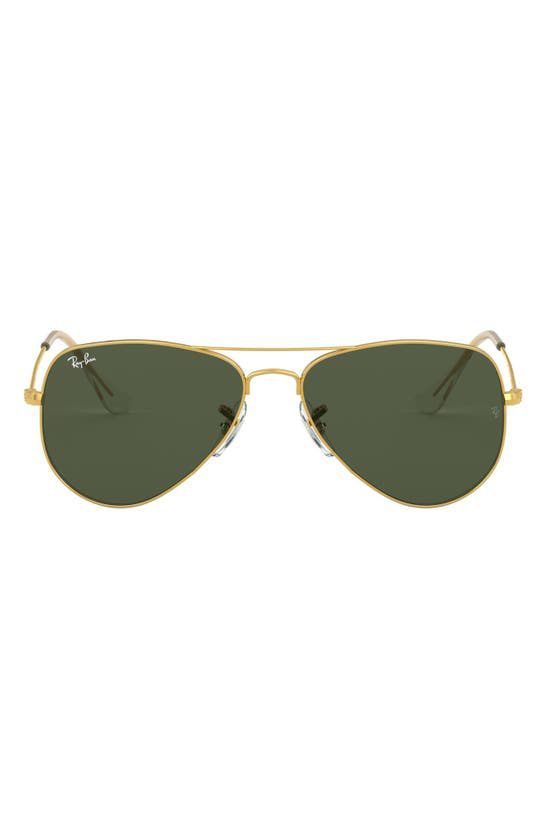 Ray Ban Ray-ban Sunglasses, Rb3044 Aviator Small In Gold/ Green Solid |  ModeSens