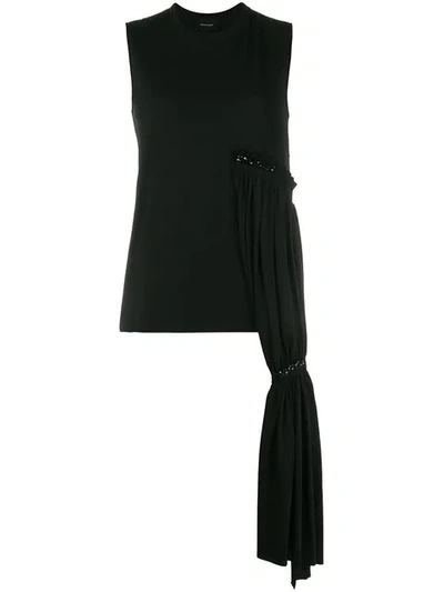 Simone Rocha Draped-panel Sleeveless Jersey Top In Black
