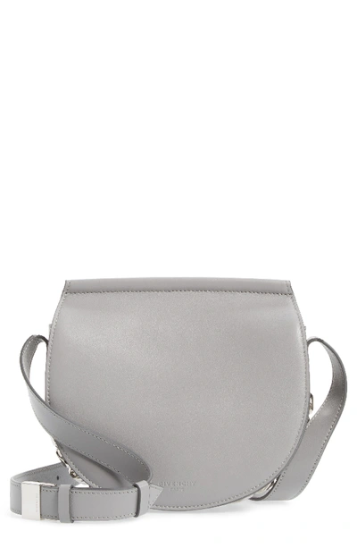 Givenchy Mini Infinity Calfskin Leather Saddle Bag - Grey In Pearl Grey