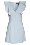 French Connection Whisper Ruffle Minidress In Light Dream Blue