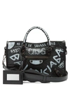 Balenciaga Classic City Graffiti Small Leather Tote In Black / White