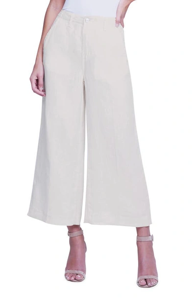 L Agence Henderson Crop Wide Leg Linen Pants In Oat