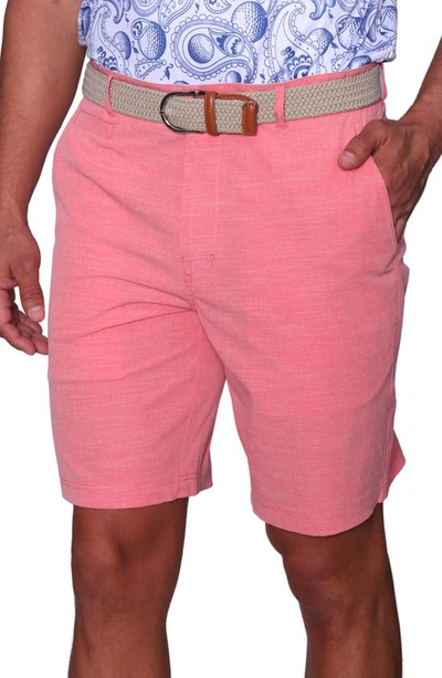 Tailorbyrd Textured Performance Shorts In Pink