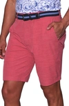 Tailorbyrd Textured Performance Shorts In Nantucket Red