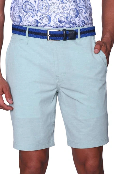 Tailorbyrd Textured Performance Shorts In Teal