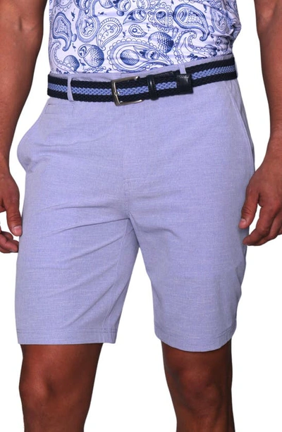 Tailorbyrd Textured Performance Shorts In Peri Blue