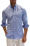 Tailorbyrd Regular Fit Gingham Stretch Cotton Button-down Shirt In Blue