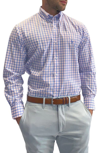 Tailorbyrd Multi Gingham Performance Stretch Shirt In Pink