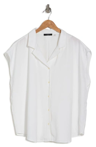 T Tahari Airflow Camp Shirt In Empire White