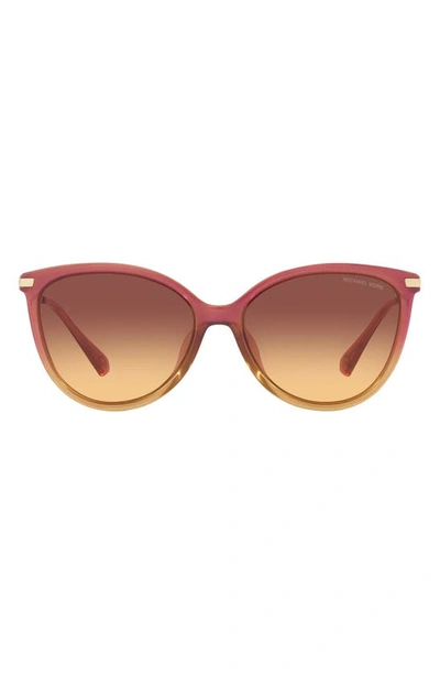 Michael Kors Dupont 58mm Gradient Cat Eye Sunglasses In Rose