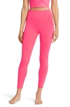 Alo Yoga Airlift High Waist Midi Leggings In Fluorescent Pink Coral