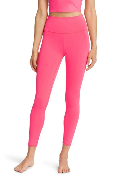 Alo Yoga Airlift High Waist Midi Leggings In Fluorescent Pink Coral