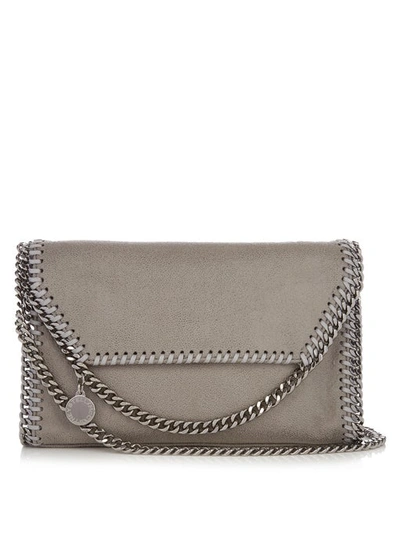 Stella Mccartney Mini Falabella Shaggy Deer Faux Leather Shoulder Bag In Light Grey