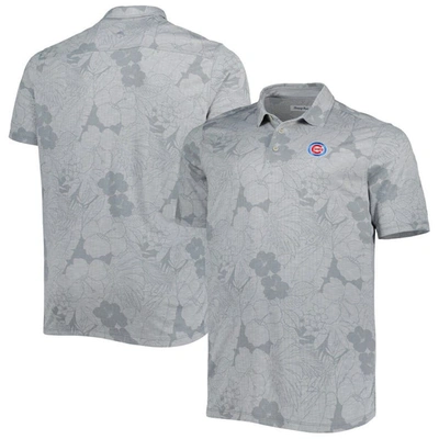 Tommy Bahama Men's  Gray Chicago Cubs Big And Tall Miramar Blooms Polo Shirt