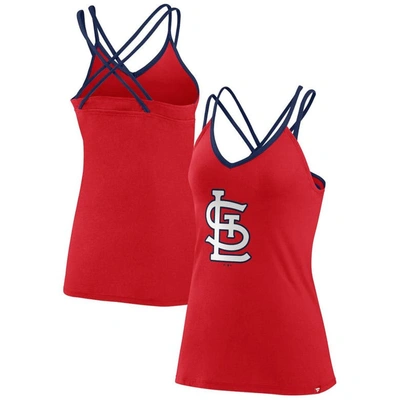 Fanatics Branded Red St. Louis Cardinals Barrel It Up Cross Back V-neck Tank Top