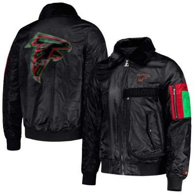 Starter X Ty Mopkins Black Atlanta Falcons Black History Month Satin Full-zip Jacket