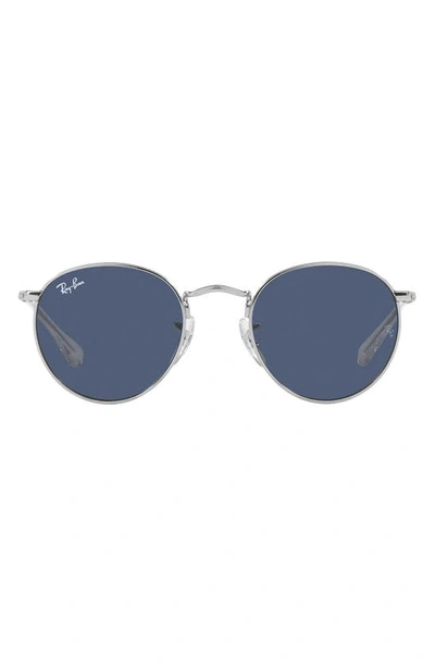 Ray Ban Kids' Junior 44mm Round Sunglasses In Silver