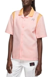 Jordan Colorblock Camp Shirt In Pink