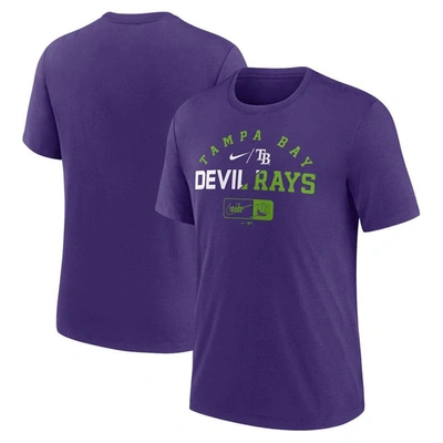 Nike Heather Purple Tampa Bay Rays Rewind Review Slash Tri-blend T-shirt